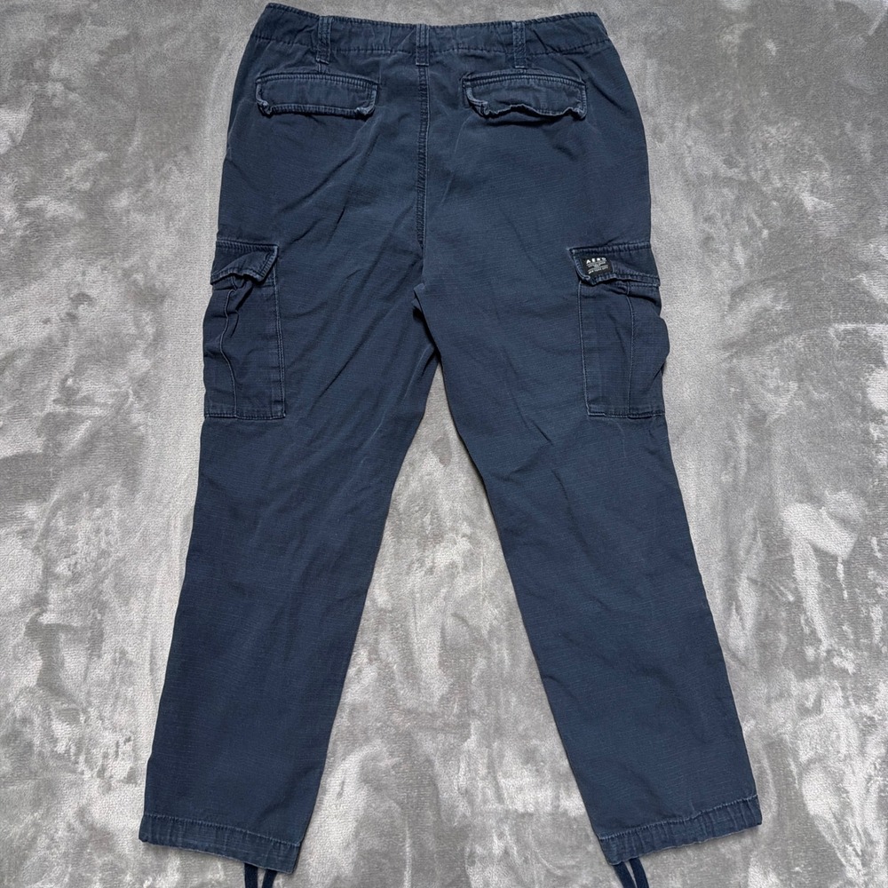 Aeropostale Cargo Pants Mens 30 Navy Blue Ripstop Cotton Outdoor Casual Skater - Picture 2 of 14